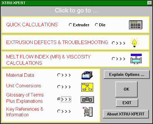 XTRU-XPERT main menu